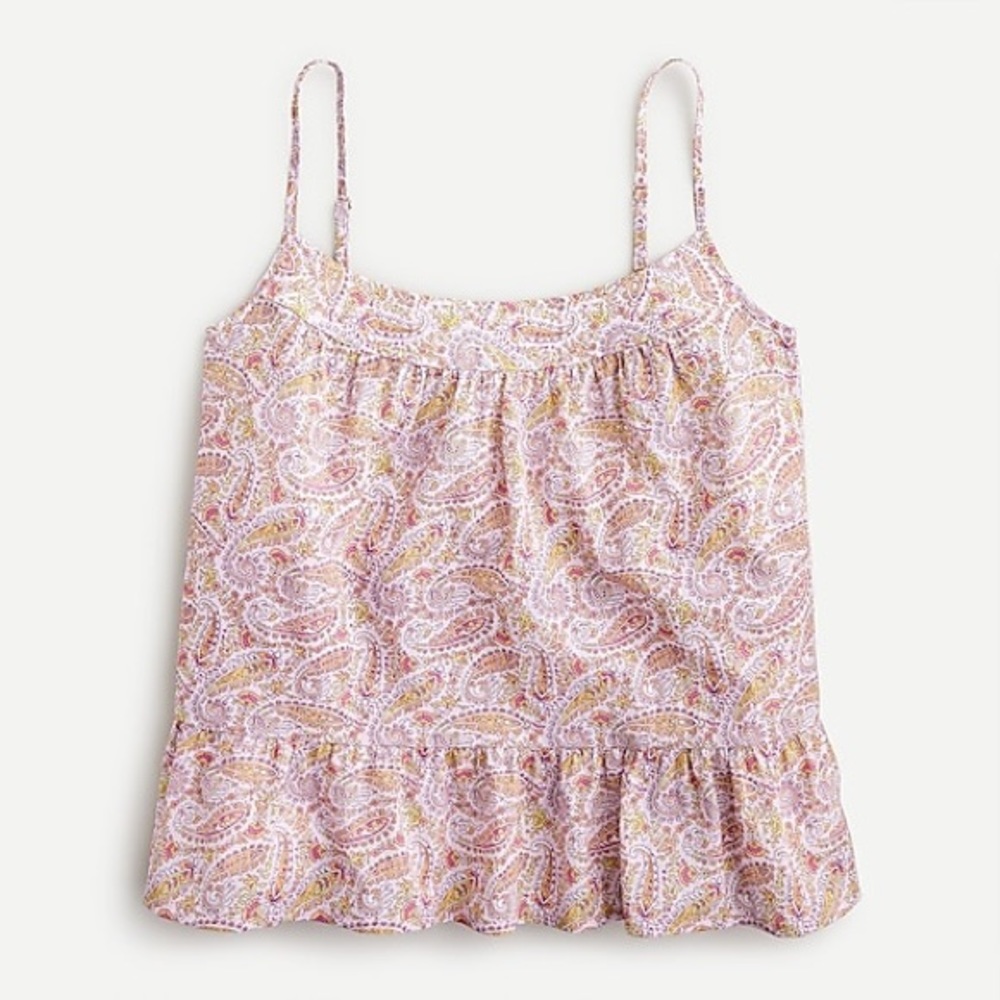 J. Crew Crinkle Cotton Tank in Beach Paisley Like New